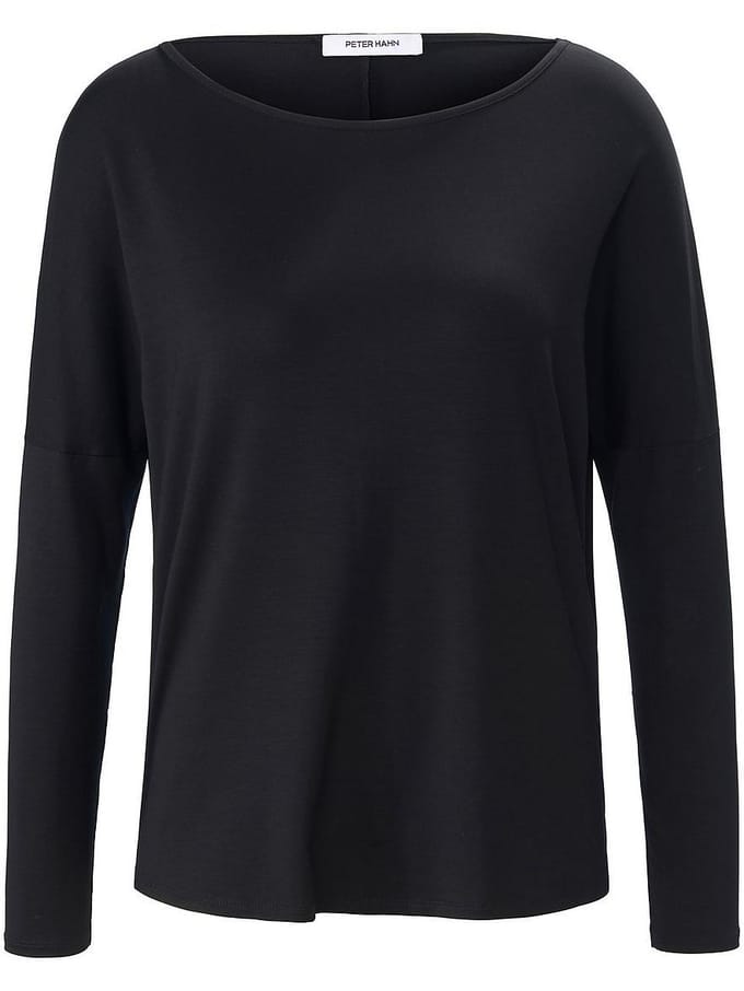 Shirt ronde hals en lange mouwen Van Peter Hahn zwart