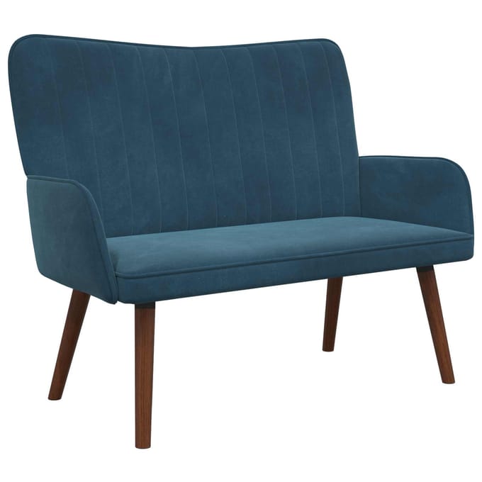 vidaXL - 2-Zits - Sofa - Blauw - 115 - x - 61 - x - 87 - cm - fluweel