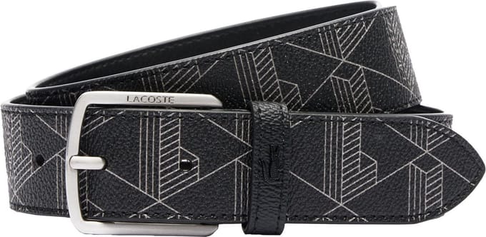 LACOSTE Riem The Blend 35 Monogram Print W100 Monogram Noir Gris Zwart