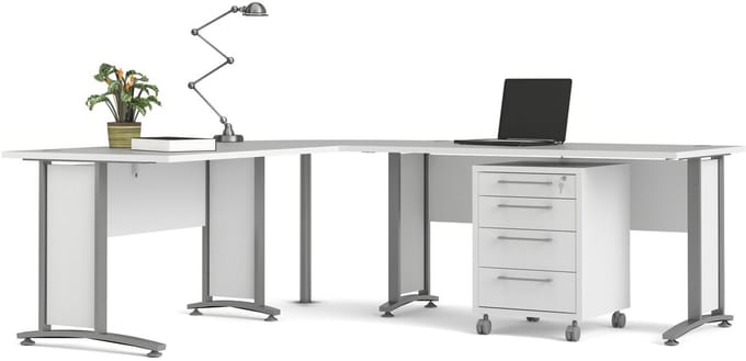 Giga Living Bureau Prima - Wit/Grijs - 230x200x75cm