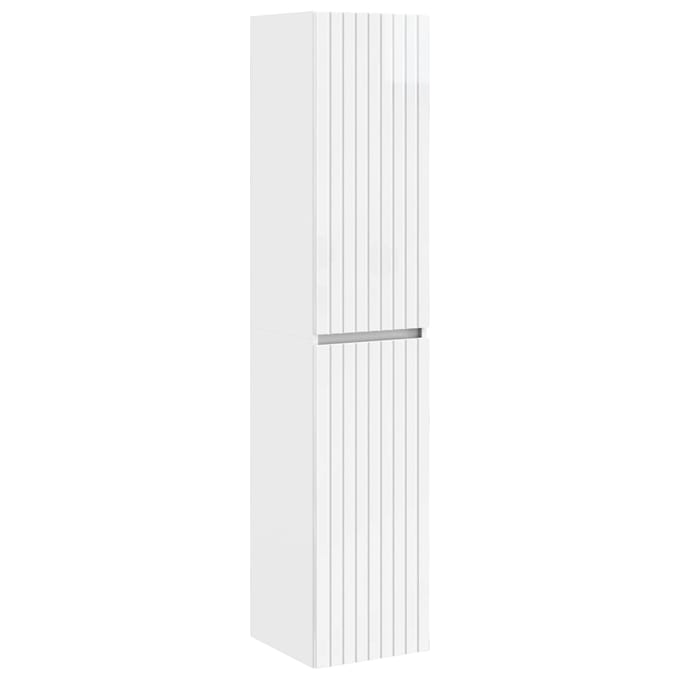 vidaXL - Wandgemonteerde - Badkamerkast - Hoogglans - Wit - 33 - x - 34,5 - x - 160 - cm
