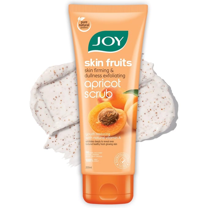 Joy Gommage Visage et Corps Abricot & Noix 200ml Pack de 1 | Exfoliant Anti-Points Noirs Pour une Peau Éclatante white
