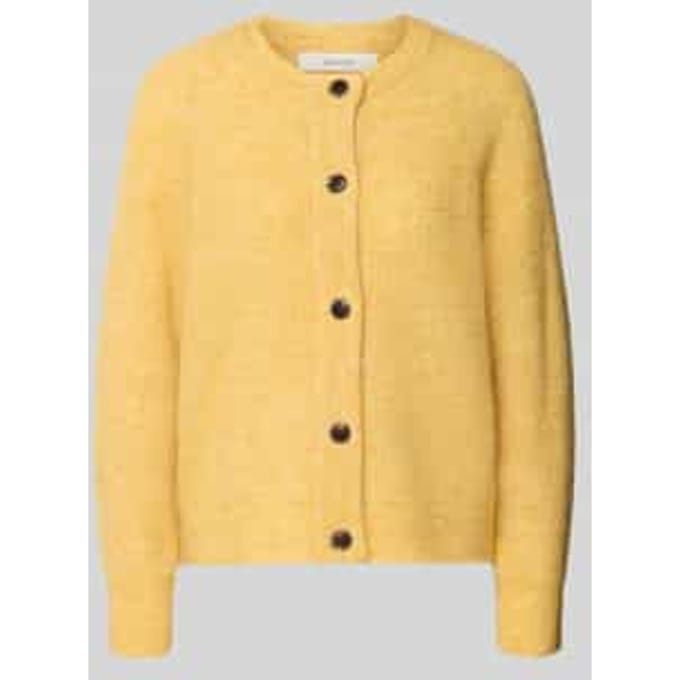 Regular fit gebreid jack van wolmix met alpacawol, model 'LULU'