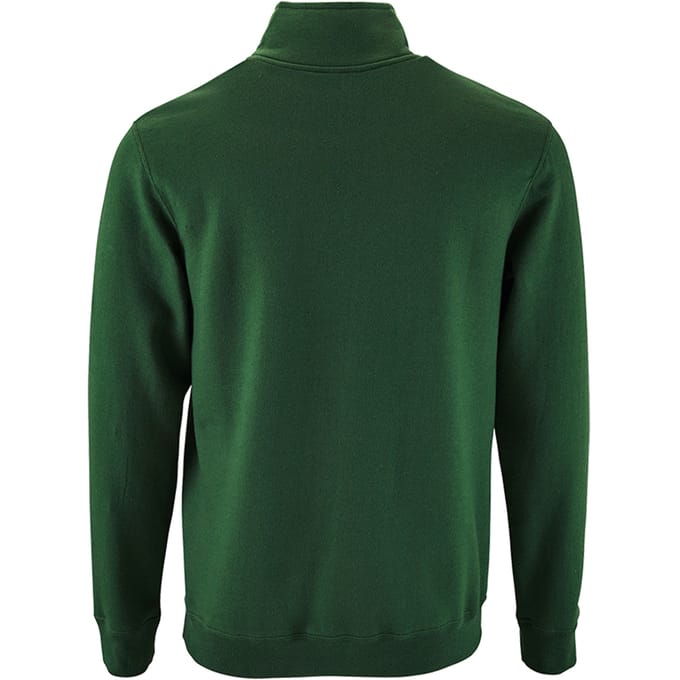 SOLS Heren Stan Contrast Zip Neck Sweatshirt (Fles groen)