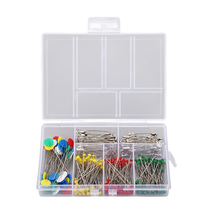 Ensemble de 400 épingles à coudre multicolores avec tête prune et boule de verre pour tissu, DIY, bijoux white