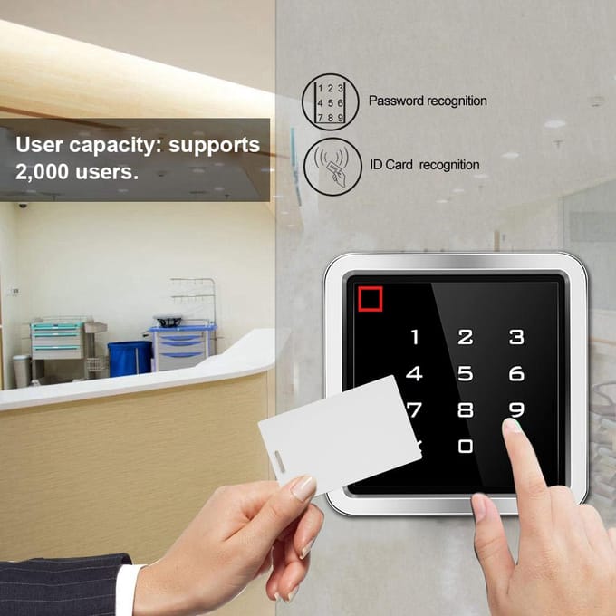 IP65 Waterdichte Toegangscontroller 125KHZ RFID Kaartlezer Touch Wachtwoord Deuropener black