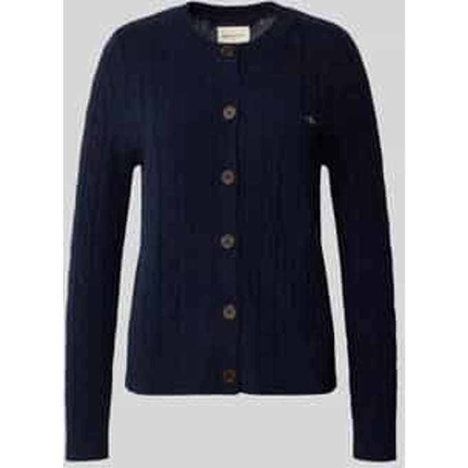 Gebreid jack met kabelpatroon en labelstitching