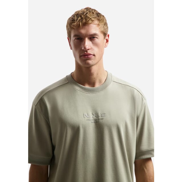 No Excess T-Shirt Crewneck Solid Heavy Interlock Sweat Styling Taupe  M