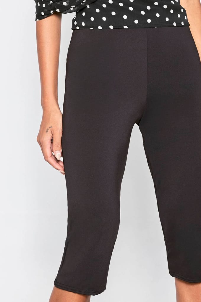 boohoo Dames Yoga Capribroek | Black | Maat: 16