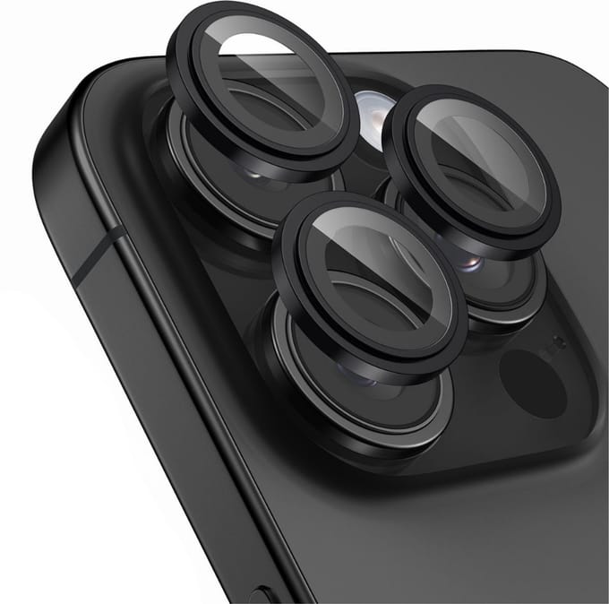 Viewr Camera Lens Protector iPhone 16 Pro / 16 Pro Max – 9H Gehard Glas Camerabeschermer – Met Installatieframe – Zwart