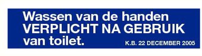 Wassen van handen verplicht sticker 200 x 50 mm