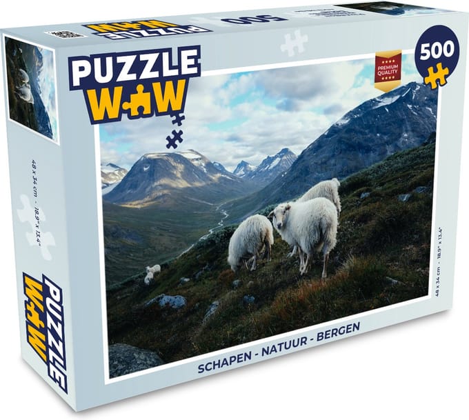Puzzel Schapen - Natuur - Bergen - Legpuzzel - Puzzel 500 stukjes