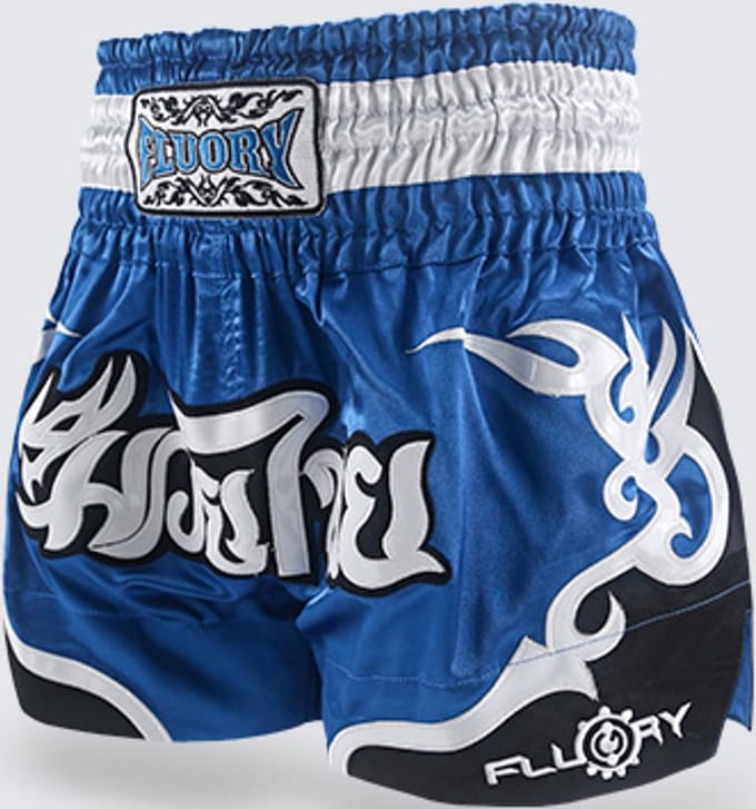 Fluory Muay Thai Short Kickboks Broek Tribal Blauw - M