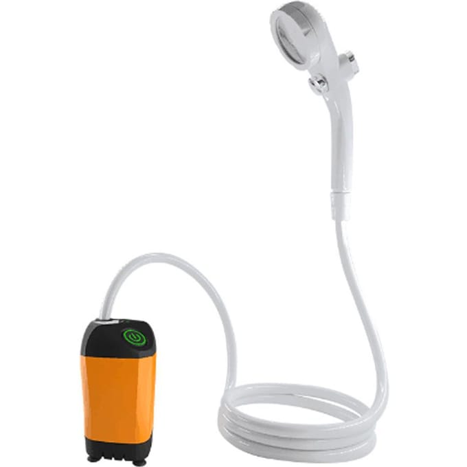 Douche de Camping Extérieure Pompe à Douche Électrique Portable Étanche IPX7 avec Affichage Numérique pour Intelligent Digital Display orange