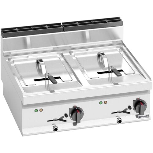 GGM Gastro Elektro Doppelfritteuse - 10+10 Liter - 18 kW Zilver