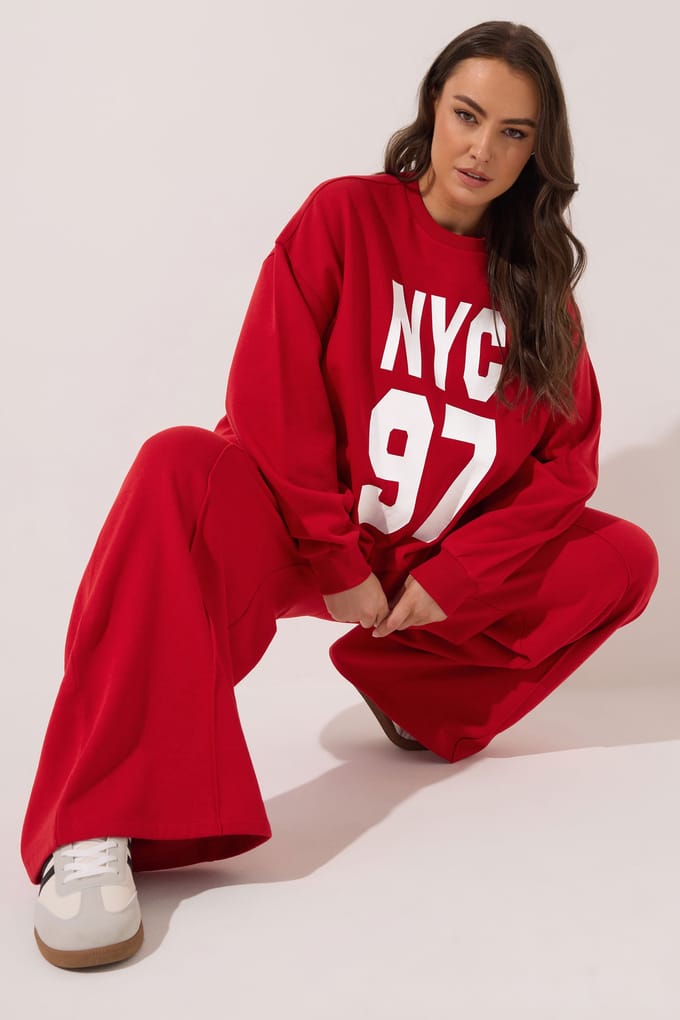Yours Rode Nyc 97 Slogan Sweatshirt Size 42