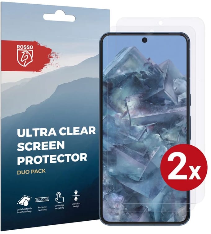 Rosso Screen Protector Ultra Clear Duo Pack Geschikt voor Google Pixel 8 Pro | TPU Folie | Case Friendly | 2 Stuks