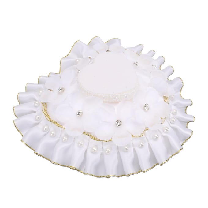 Bruiloft Ring Kussen Hartvorm Ring Drager Houder Kussen voor Bruiloft Feest Jubileum Ceremonie B white