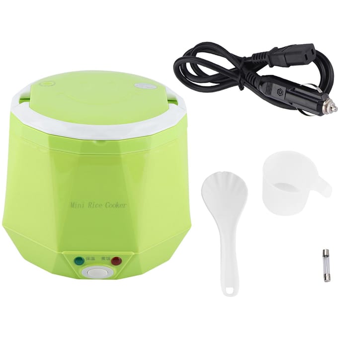 Cuiseur à riz électrique portable multifonction 24 V 140 W 1,6 L pour camion (blanc) L vert
