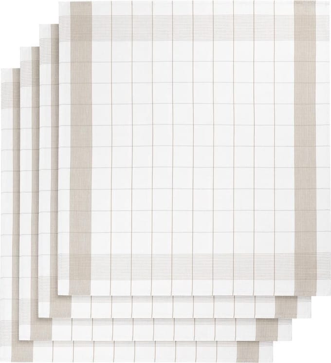 set van 12 keukenhanddoeken - De Witte Lietaer - wit/moonlight - katoen/linnen