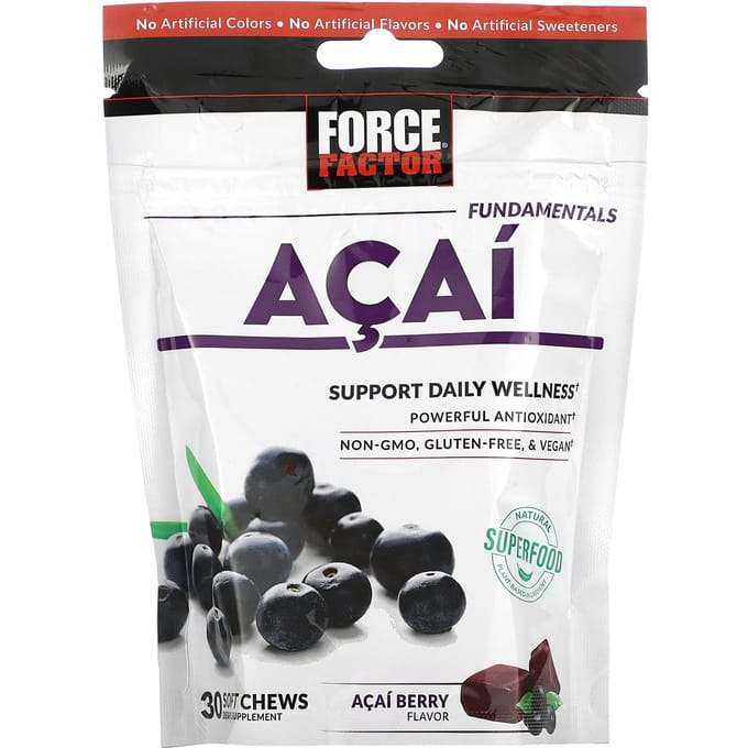Force Factor, Fundamental, Acai, 30 zachte kauwtabletten