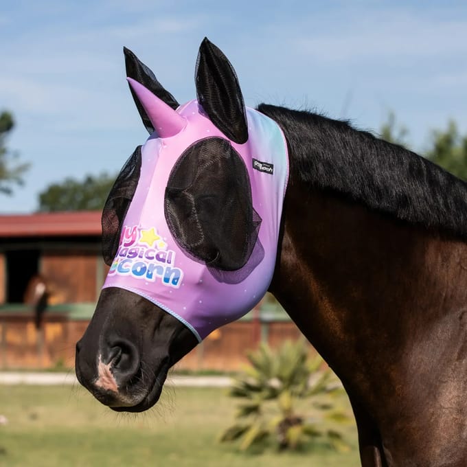 Vliegenmasker voor paard van lycra met oorkap Pro-Tech