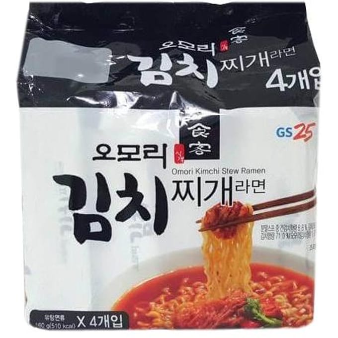 Paldo Omori Kimchi Stoofpot Ramen 160g X 4 (2 opties) 1 black