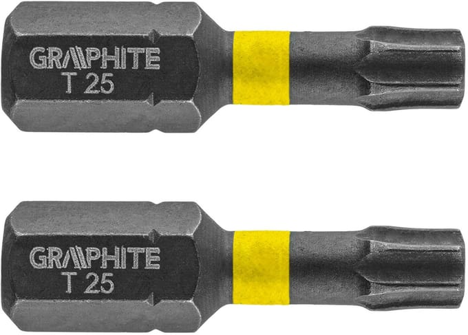 GRAPHITE - Torx Schroefbit - TX25 - 25 mm - 2 stuks
