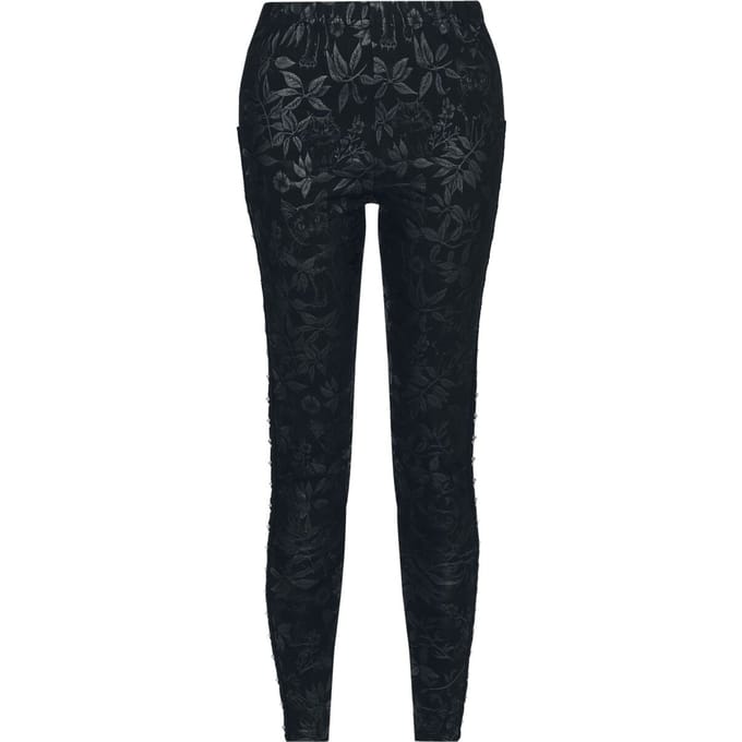 Jawbreaker Cat Print Leggings With Side Trim Dames Legging - zwart - M