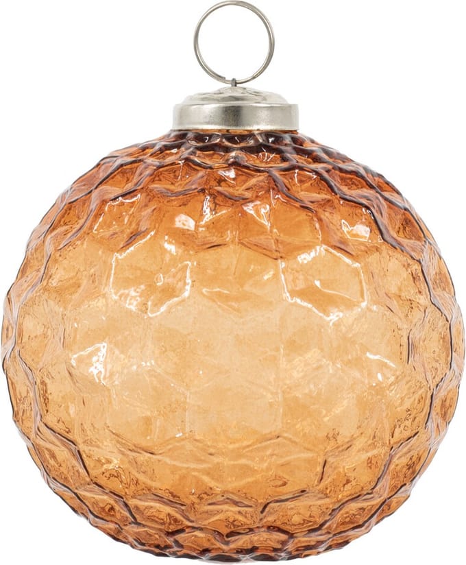 HomeBound by KY | Glazen kerstbal roest | 12,5x12,5x12,5cm | kerstbal