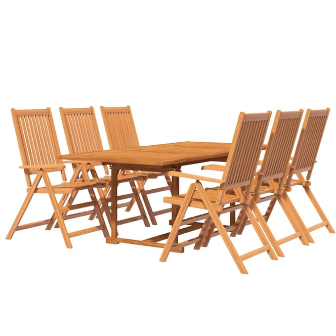 vidaXL - 7-delige - Tuinset - massief - acaciahout - 150-200 - cm