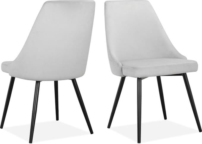 Natascha-Eetkamerstoel - 2 Pack - Lichtgrijs