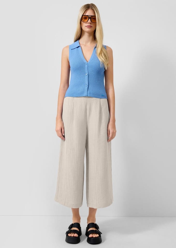 Vrouwelijke geplooide crepe culotte stijl broek QS