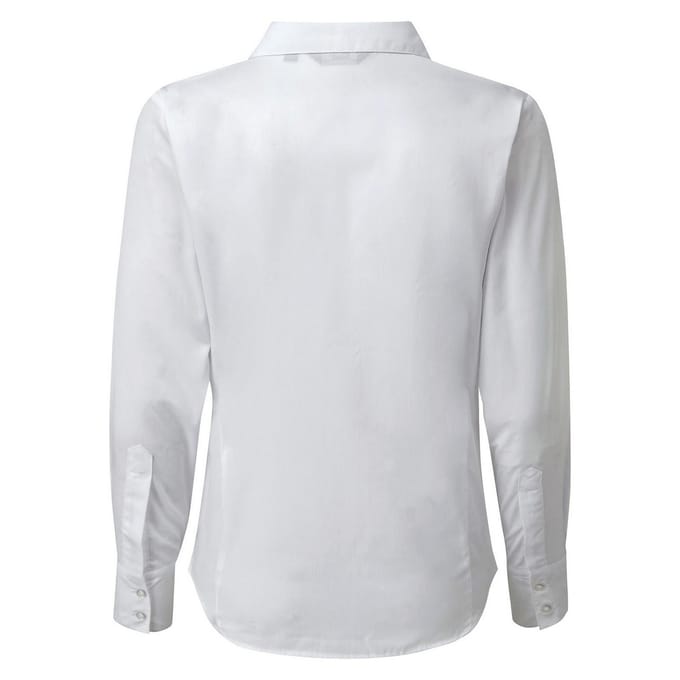 Premier Dames/Dames Popeline Blouse met Lange Mouwen (Wit)