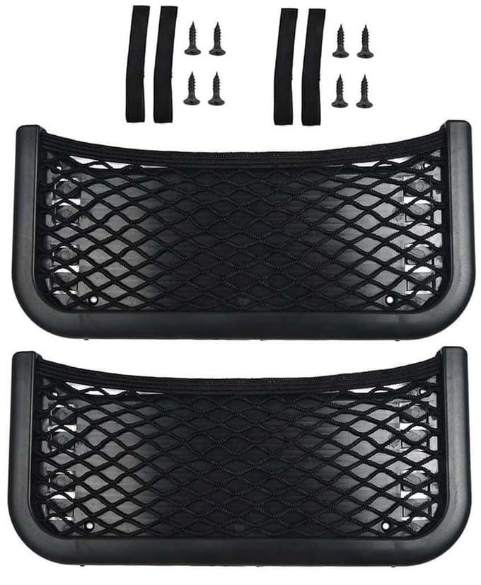 Dailygoods- Auto-opbergnet 2 Stuks - Elastisch Opbergnet - Universeel Auto-net - Scheurvast - Hoogwaardig ABS - Praktisch Auto-accessoire