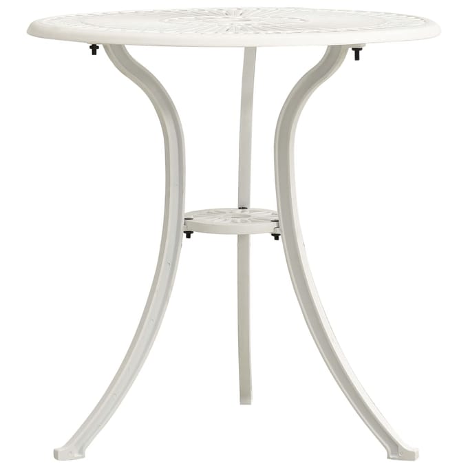 vidaXL - Tuintafel - 62x62x65 - cm - gietaluminium - wit