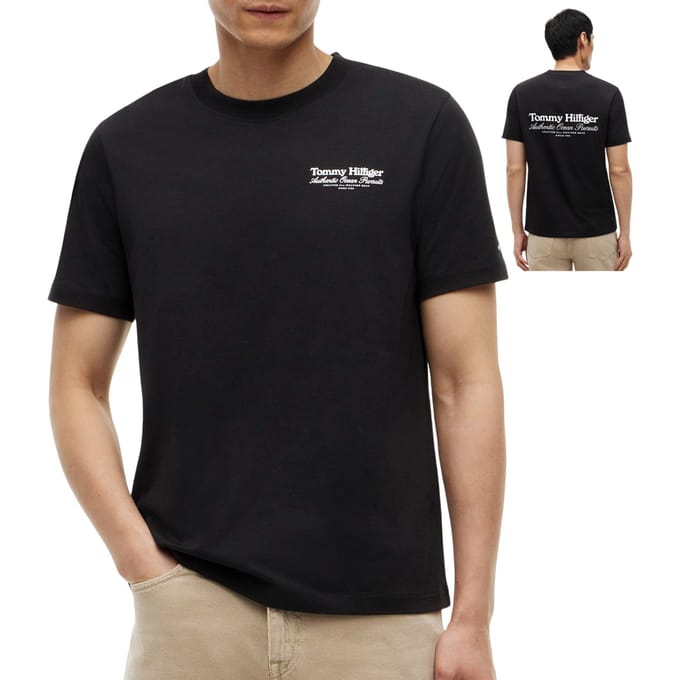 Tommy Hilfiger Nautical Back Graphic Black Taglia: M | Magliette basic Outlet | Uomo | Nero