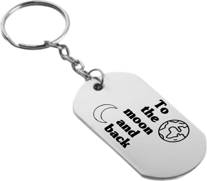 Akyol - naar de maan en terug sleutelhanger - Liefde - relatie - cadeau - 54 x 29mm