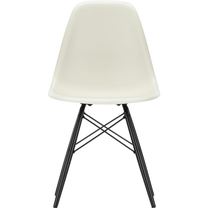 Vitra - DSW Eames Plastic Sidechair - kiezelsteen RE - esdoorn zwart - beige