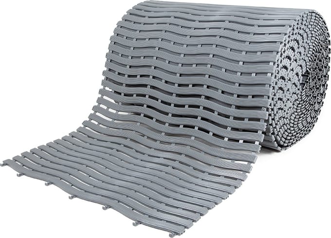 Rubbermagazijn - Antislipmat - Grijs - Zwembad mat - kleedruimtes- 60cm breed - Rol 15 meter