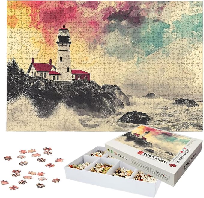 Vuurtoren Puzzel - Landschap Puzzel - Ontspanning Thuis - Houten Kwaliteit - 3000 Stukjes - Meerkleurig