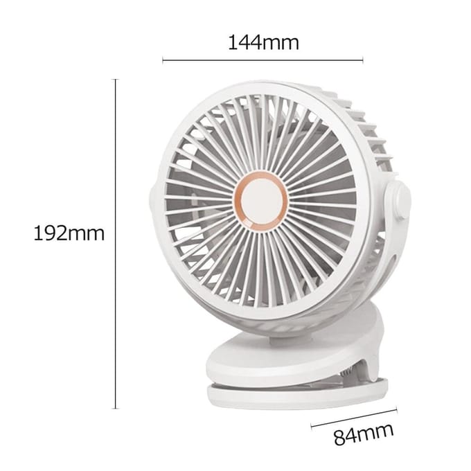 Ventilator Stil opladen Klein met clip USB Desktop Slaapzaal Elektrische mini-auto Handventilator 10000mAh wit