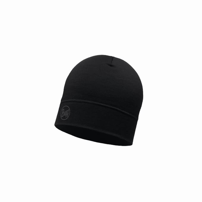 BUFF® Merino Lightweight Beanie SOLID BLACK - Muts