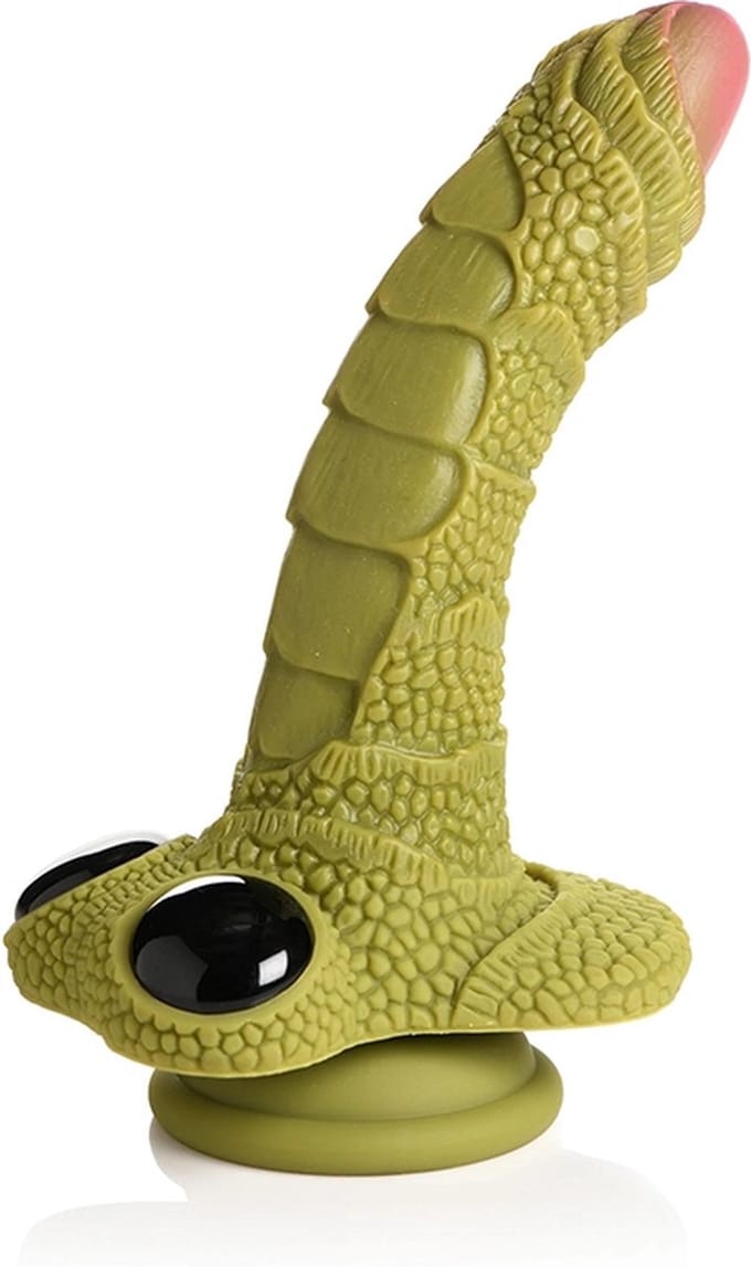 XR Brands AH055 - Swamp Monster Scaly Silicone Dildo - Black