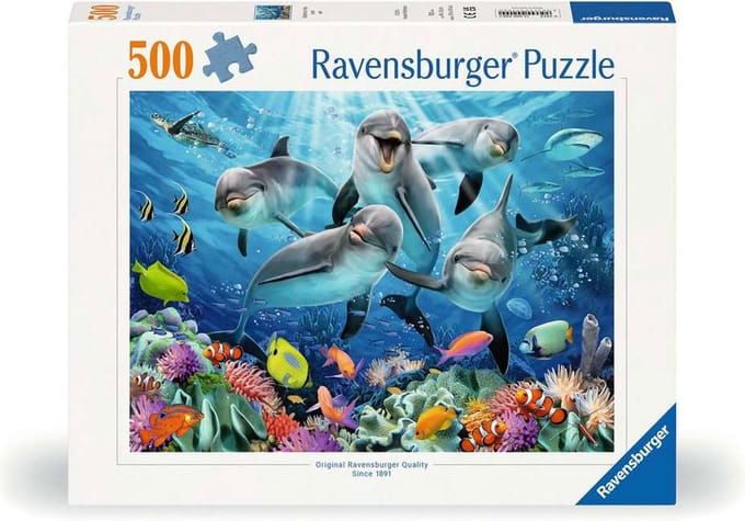 Ravensburger puzzel Dolfijnen in het koraalrif - Legpuzzel - 500 stukjes