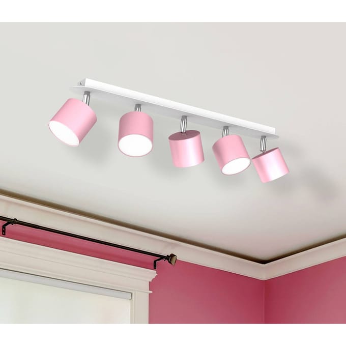 Eko-Light Plafondspot Cloudy 5-lamps roze