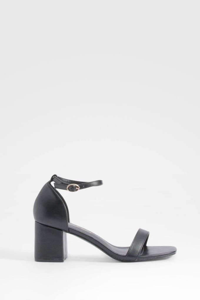 boohoo Dames Lage Block Nagenoeg Onzichtbare Hakken | Zwart | Maat: 39