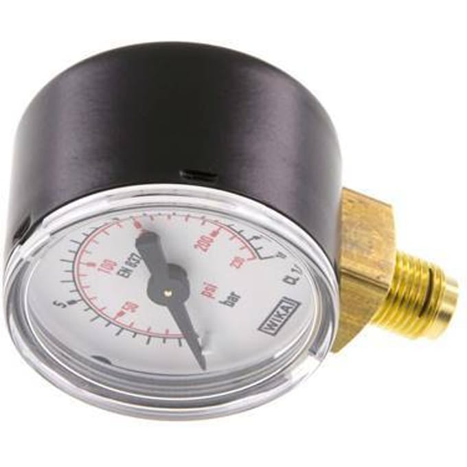 0..16 Bar Manometer Onderaansluiting Staal/Messing 40 mm Klasse 1.6