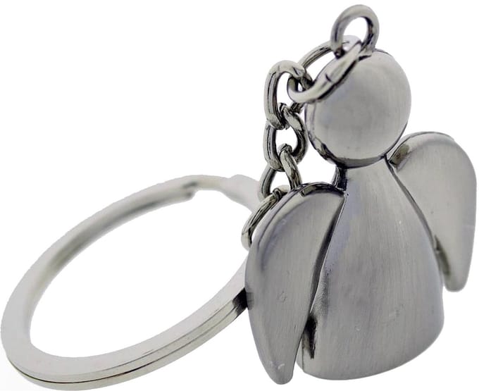 Fako Bijoux - Sleutelhanger Engel - Beschermengel - Guardian Angel - RVS - Zilver