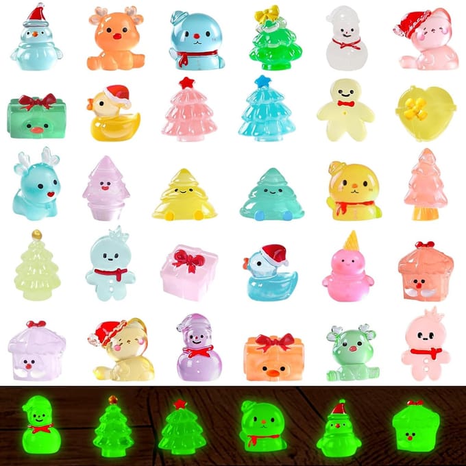 Dailygoods- Kerstversieringen 30 Stuks - Mini-kerstfiguren